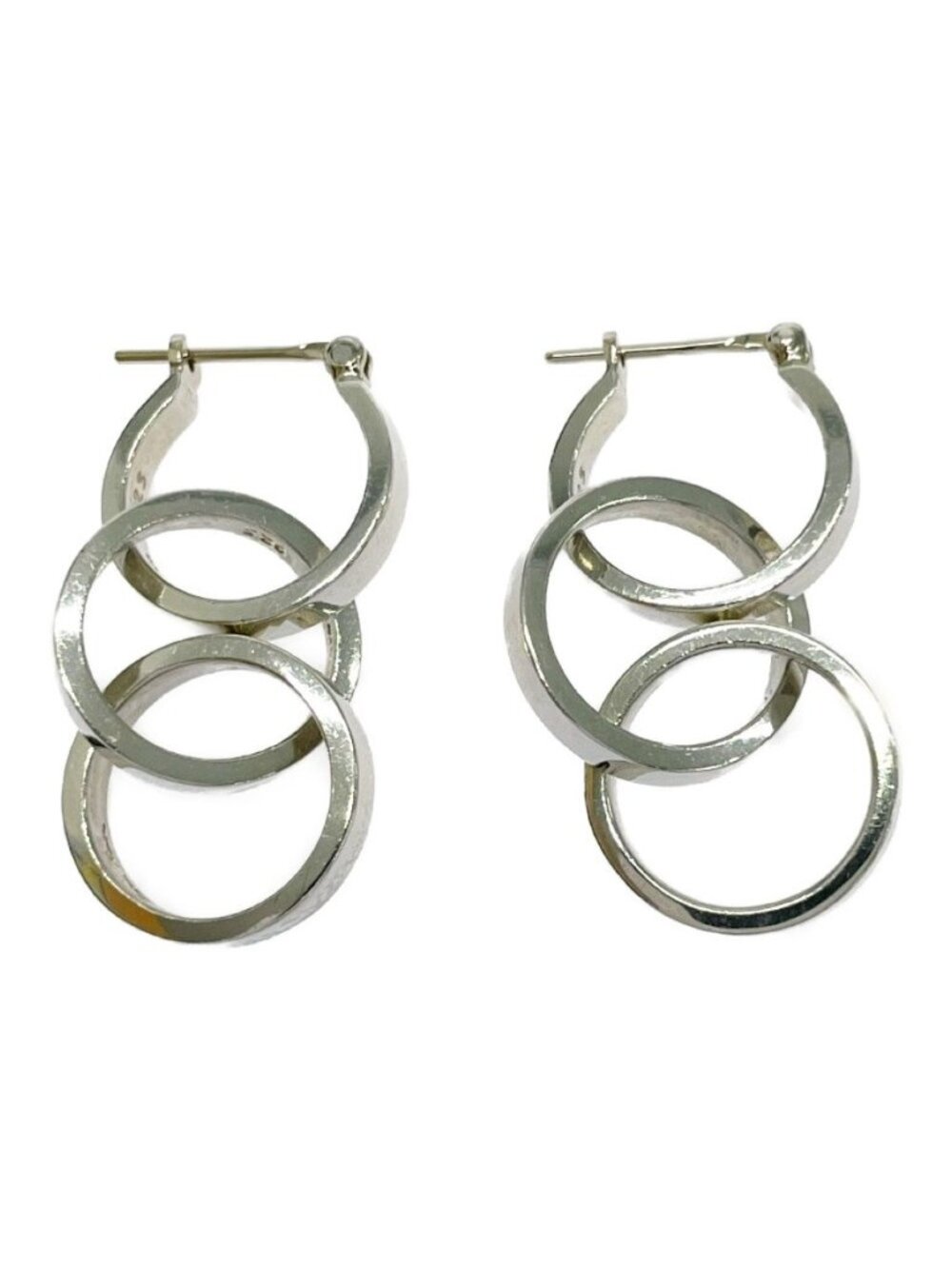 Tiffany & Co Silver Paloma Picasso Triple Hoop Earrings